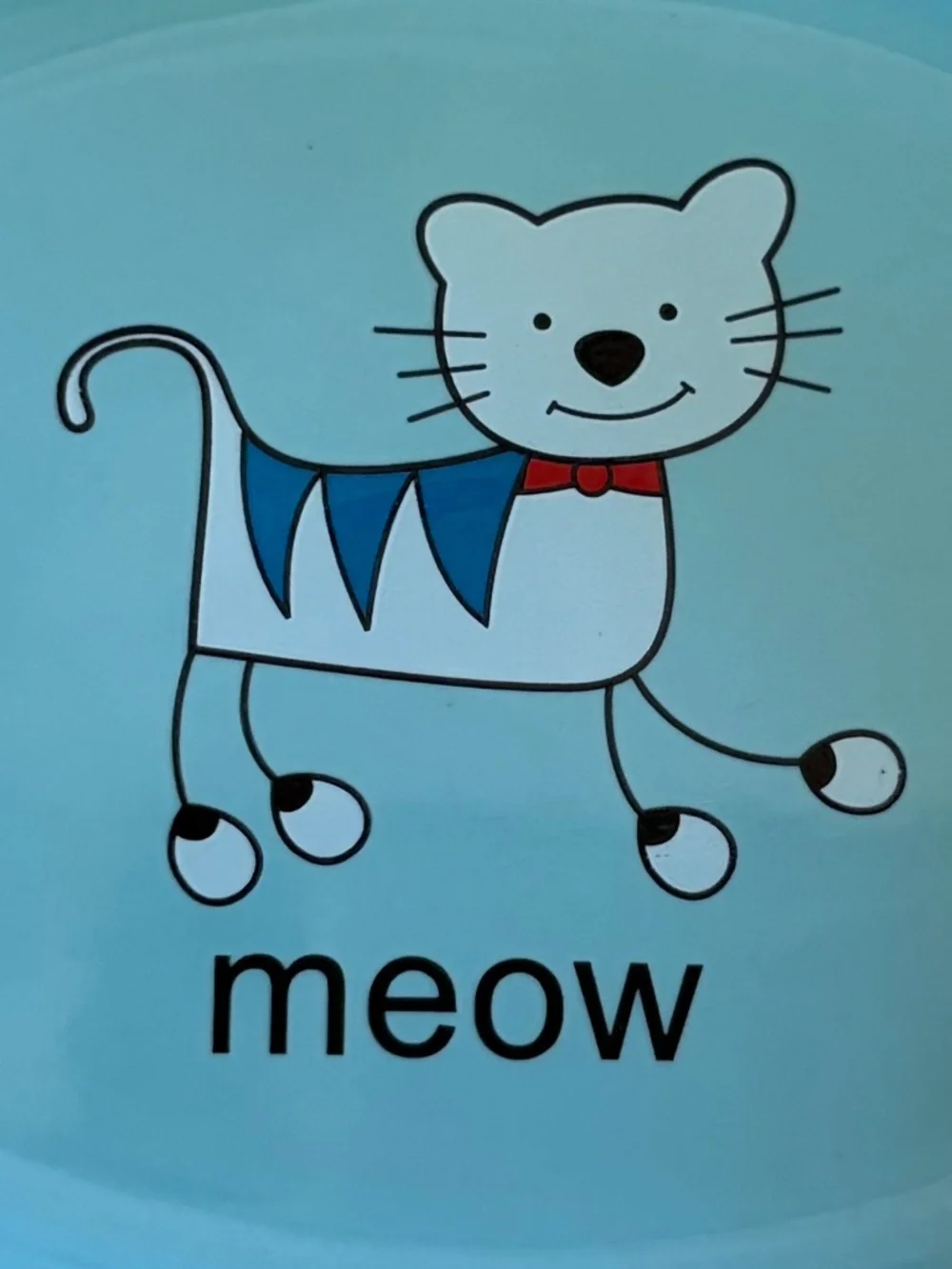 🐱 Whisker City “Meow” Cat Dish Bowl | Aqua Blue Ceramic Pet Bowl 🩵💚